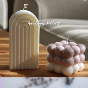 Scented Candle Pillar- Coffee Brown